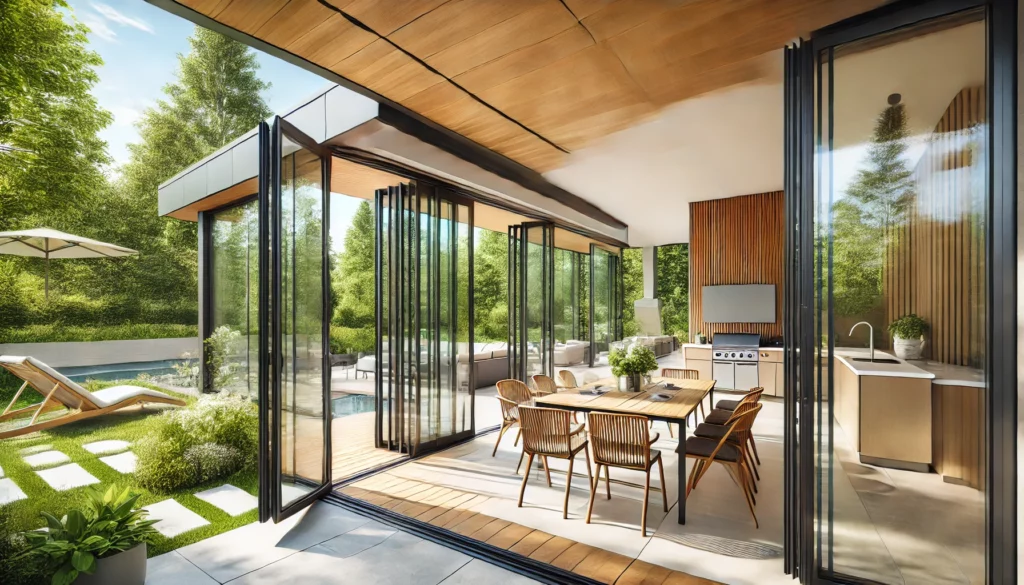 Veranda of aanbouw met vouwramen inrichten